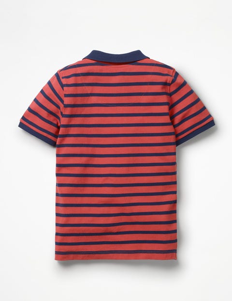 Piqué Polo Shirt - Washed Red/College Blue Piqué Polo Shirt - Washed Red/College Blue