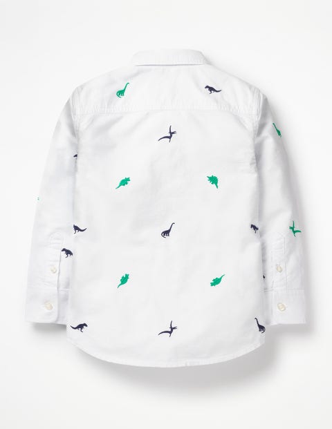 Embroidered Shirt - White Oxford Tiny Dinos Embroidered Shirt - White Oxford Tiny Dinos