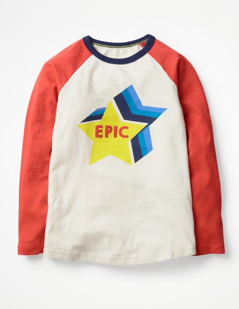 Knalliges Raglan-T-Shirt - Ecru, Epischer Stern Knalliges Raglan-T-Shirt - Ecru, Epischer Stern
