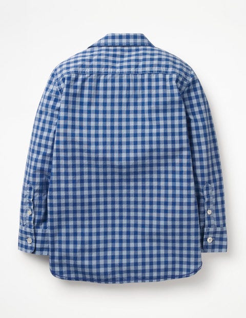 Garment-Dyed Laundered Shirt - Washed Blue Gingham Garment-Dyed Laundered Shirt - Washed Blue Gingham