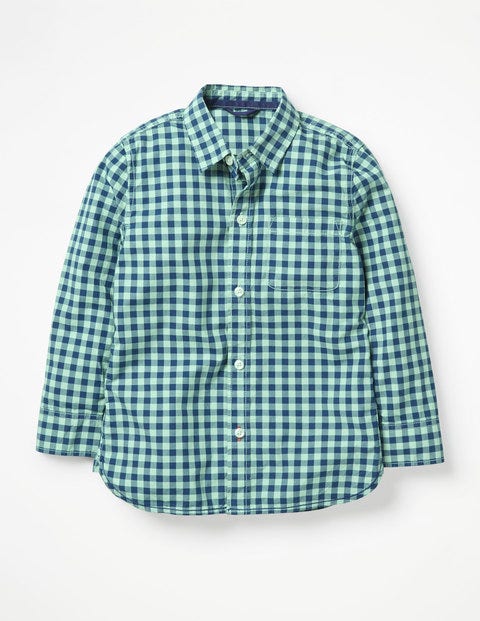 Garment-Dyed Laundered Shirt - Washed Green Gingham Garment-Dyed Laundered Shirt - Washed Green Gingham