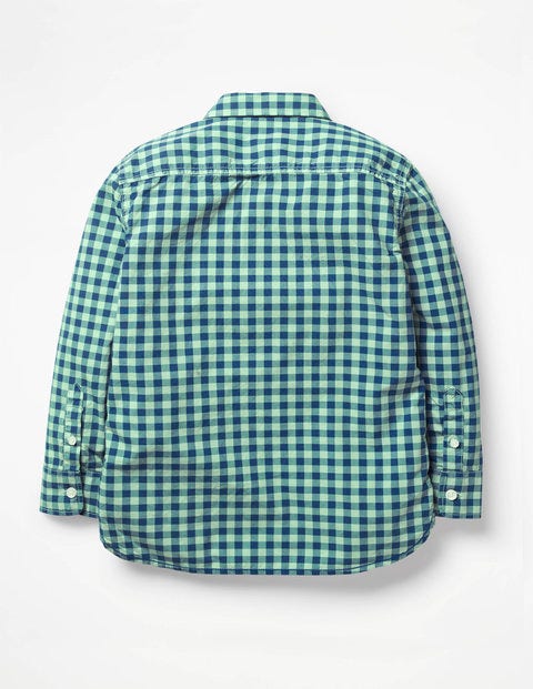 Garment-Dyed Laundered Shirt - Washed Green Gingham Garment-Dyed Laundered Shirt - Washed Green Gingham