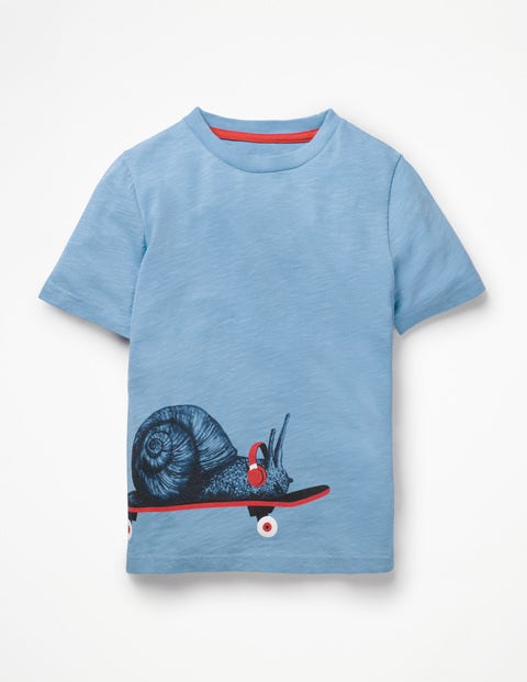 Graphic Animal T-Shirt - Lake Blue Snail Graphic Animal T-Shirt - Lake Blue Snail