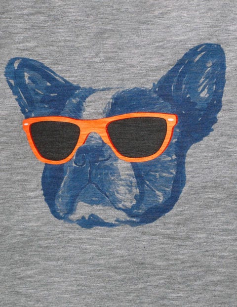 T-Shirt Mit Tiermotiv - Grau Meliert, Cooler Hund T-Shirt Mit Tiermotiv - Grau Meliert, Cooler Hund
