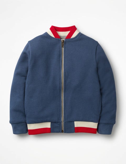 Jersey-Lined Bomber Jacket - College Blue Jersey-Lined Bomber Jacket - College Blue