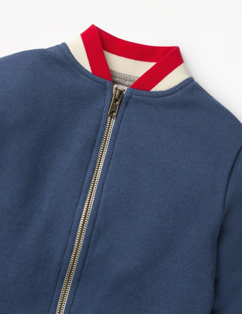 Jersey-Lined Bomber Jacket - College Blue Jersey-Lined Bomber Jacket - College Blue