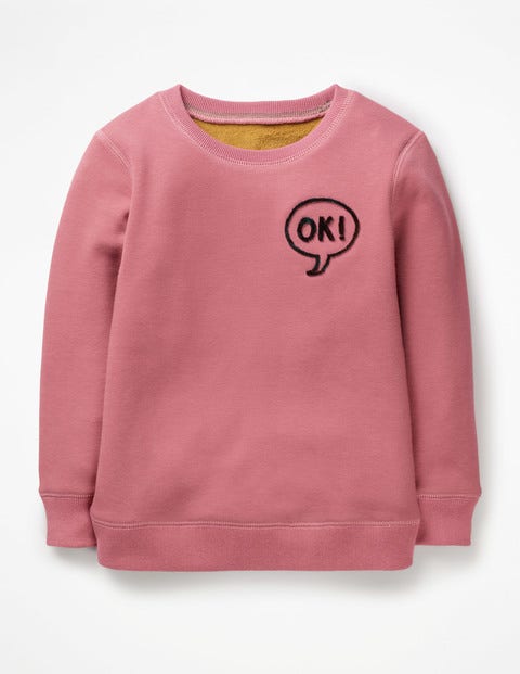Cosy Textured Sweatshirt - Washed Berry Pink Ok Cosy Textured Sweatshirt - Washed Berry Pink Ok