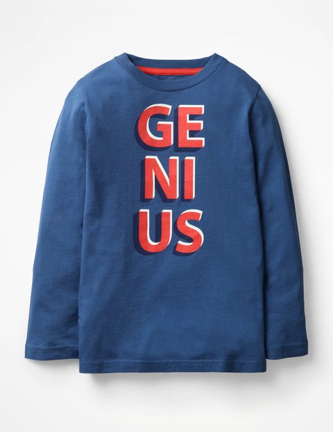 Glow-In-The-Dark Word T-Shirt - Lagoon Blue Genius Glow-In-The-Dark Word T-Shirt - Lagoon Blue Genius