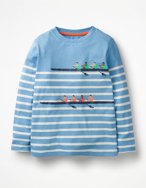 Racing Breton T-Shirt - Lake Blue/Ecru Boat Race Racing Breton T-Shirt - Lake Blue/Ecru Boat Race