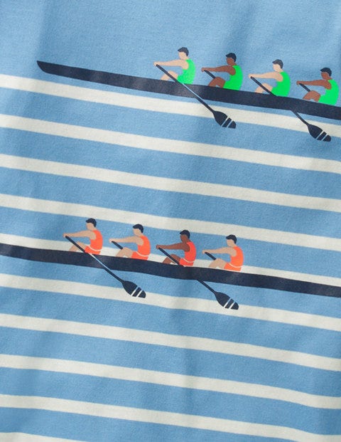 Racing Breton T-Shirt - Lake Blue/Ecru Boat Race Racing Breton T-Shirt - Lake Blue/Ecru Boat Race
