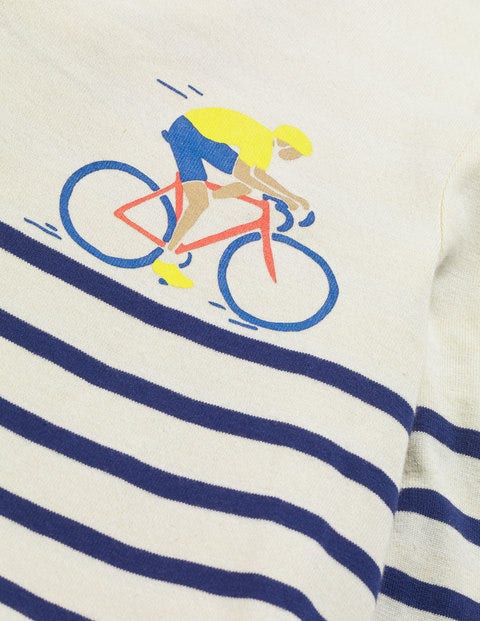 Racing Breton T-Shirt - Ecru/College Blue Cyclists Racing Breton T-Shirt - Ecru/College Blue Cyclists