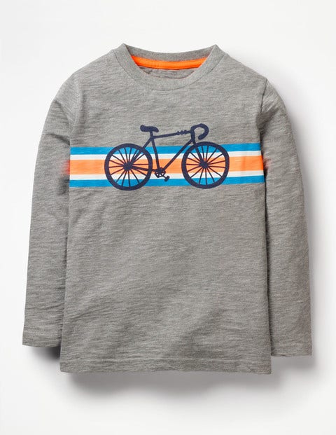 Sporty Stripe T-Shirt - Grey Marl Bike Sporty Stripe T-Shirt - Grey Marl Bike