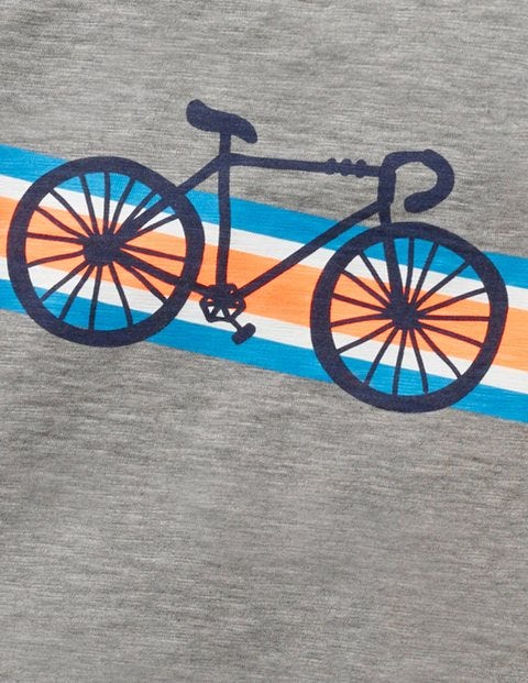 Sporty Stripe T-Shirt - Grey Marl Bike Sporty Stripe T-Shirt - Grey Marl Bike