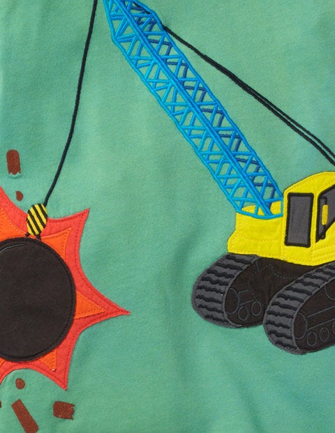 T-Shirt Mit Fahrzeugmotiv - Patinagrün, Abrissbirne T-Shirt Mit Fahrzeugmotiv - Patinagrün, Abrissbirne