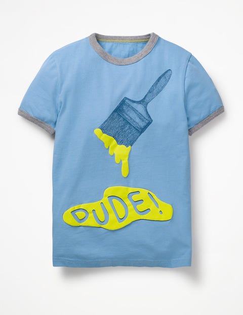 T-Shirt À Motif Éclaboussures De Peinture - Motif Dude bleu lac T-Shirt À Motif Éclaboussures De Peinture - Motif Dude bleu lac