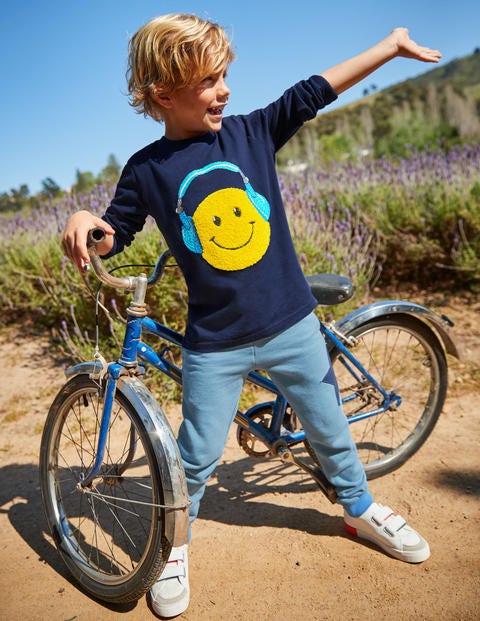 T-Shirt Mit Emoji - Navyblau, Kopfhörer T-Shirt Mit Emoji - Navyblau, Kopfhörer