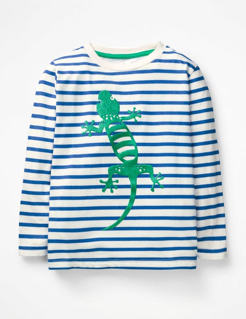 Furry Animal T-Shirt - Ecru/Duke Blue Lizard Furry Animal T-Shirt - Ecru/Duke Blue Lizard
