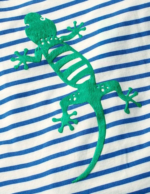 Furry Animal T-Shirt - Ecru/Duke Blue Lizard Furry Animal T-Shirt - Ecru/Duke Blue Lizard