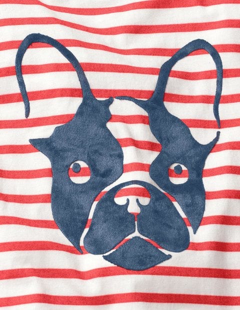 Furry Animal T-Shirt - Ecru/Jam Red Bulldog Furry Animal T-Shirt - Ecru/Jam Red Bulldog