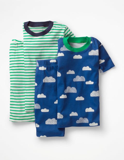 Twin Pack Short John Pajama - Duke Blue Cloud/Astro Green Twin Pack Short John Pajama - Duke Blue Cloud/Astro Green