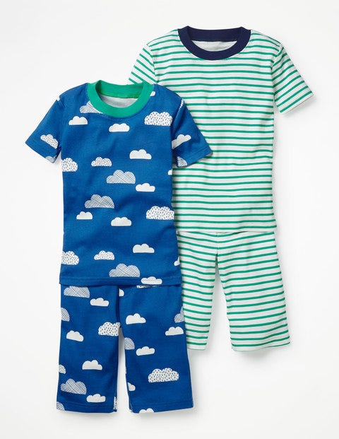Twin Pack Short John Pajama - Duke Blue Cloud/Astro Green Twin Pack Short John Pajama - Duke Blue Cloud/Astro Green