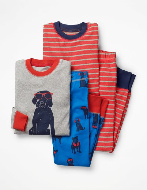 2 Bas De Pyjamas Longs - Chiens bleu saphir 2 Bas De Pyjamas Longs - Chiens bleu saphir