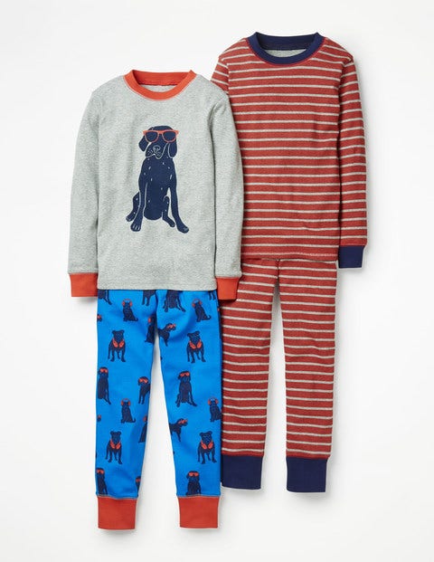 2 Bas De Pyjamas Longs - Chiens bleu saphir 2 Bas De Pyjamas Longs - Chiens bleu saphir