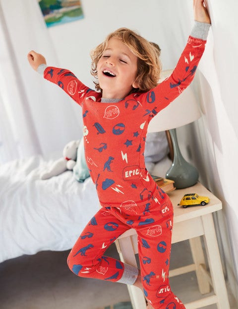 Glow-In-The-Dark Long Pajamas - Beam Red Emoji Glow-In-The-Dark Long Pajamas - Beam Red Emoji