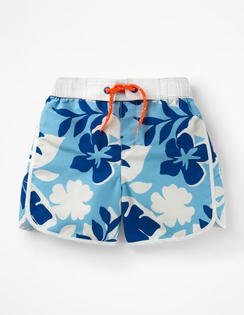 Surf Shorts - Blue Painted Hawaiian Surf Shorts - Blue Painted Hawaiian