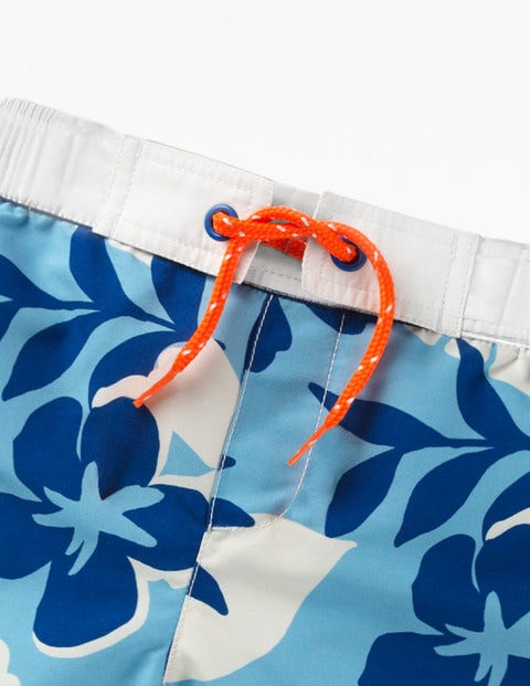 Surf Shorts - Blue Painted Hawaiian Surf Shorts - Blue Painted Hawaiian