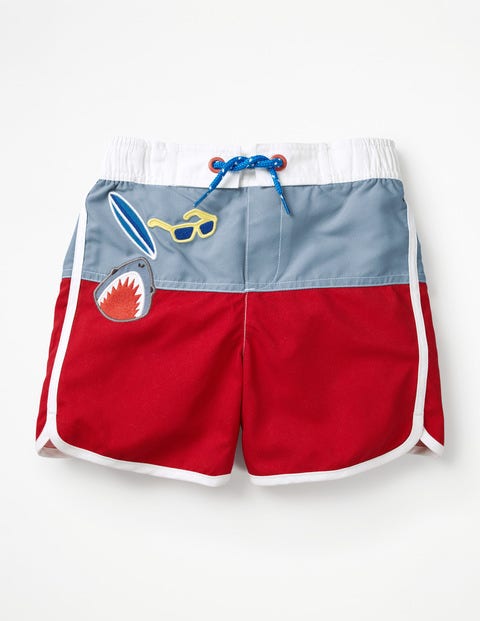 Surf Shorts - Rockabilly Red Badges Surf Shorts - Rockabilly Red Badges