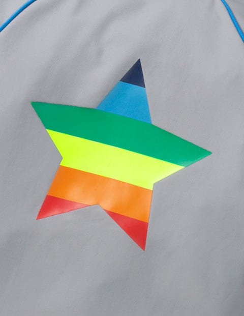 Logo Rash Guard - Misty Grey Rainbow Star Logo Rash Guard - Misty Grey Rainbow Star