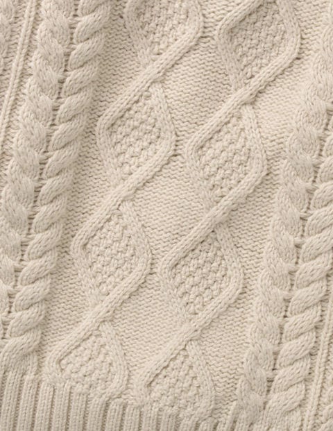 Pull Partiellement Zippé - Écru chiné Pull Partiellement Zippé - Écru chiné