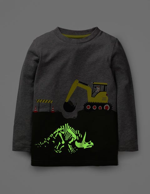 Glow-In-The-Dark Scene T-Shirt - Grey Marl Dinosaur Dig Glow-In-The-Dark Scene T-Shirt - Grey Marl Dinosaur Dig
