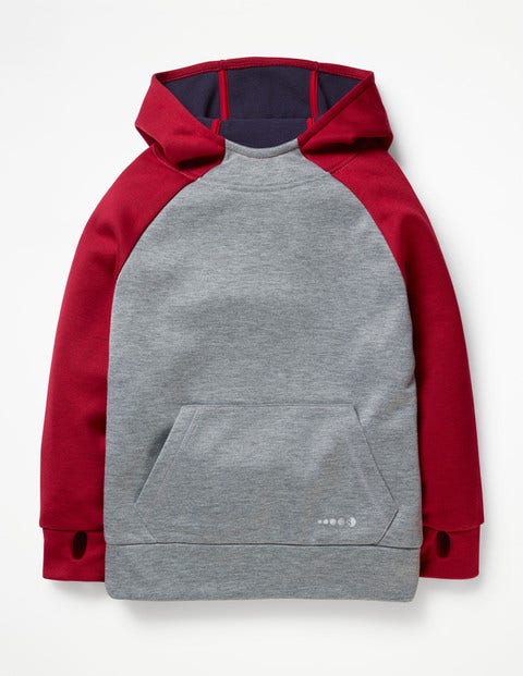 Aktiv-Kapuzenpullover - Grau Meliert/Lancelotrot Aktiv-Kapuzenpullover - Grau Meliert/Lancelotrot