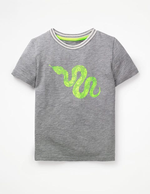 Pop Animal T-Shirt - Grey Marl Snake Pop Animal T-Shirt - Grey Marl Snake