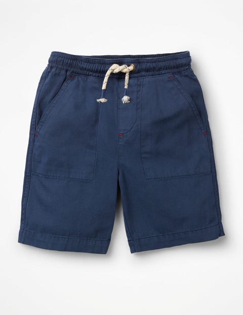 Vorgewaschene Canvas-Shorts - Dunkelblau Vorgewaschene Canvas-Shorts - Dunkelblau
