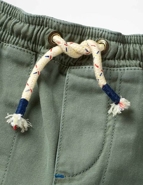 Washed Canvas Pull-On Shorts - Pottery Green Washed Canvas Pull-On Shorts - Pottery Green