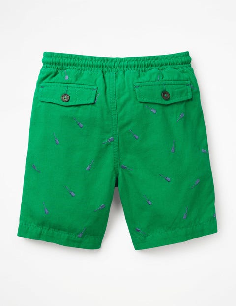 Washed Canvas Pull-On Shorts - Watercress Guitars Green Washed Canvas Pull-On Shorts - Watercress Guitars Green