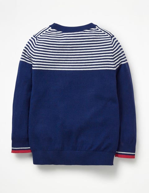 Fine Crew Sweater - Starboard Blue/Ecru Fine Crew Sweater - Starboard Blue/Ecru