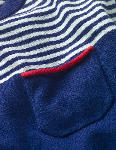 Fine Crew Sweater - Starboard Blue/Ecru Fine Crew Sweater - Starboard Blue/Ecru