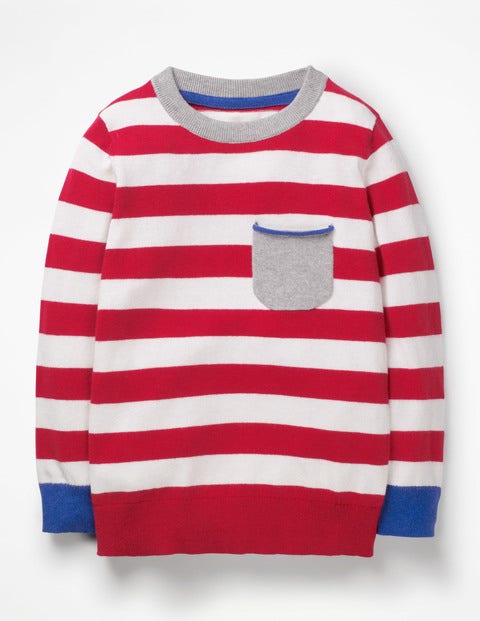 Fine Crew Sweater - Beam Red/Ecru Marl Fine Crew Sweater - Beam Red/Ecru Marl