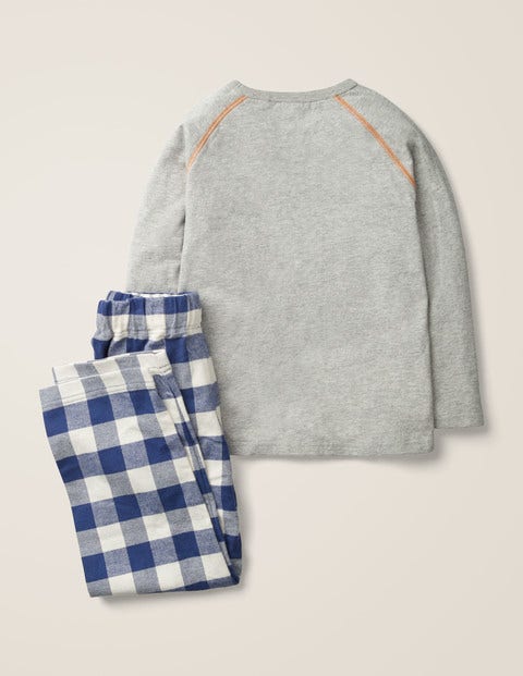 Raglan Brushed Pyjama Set - Starboard Blue/Ivory Gingham Raglan Brushed Pyjama Set - Starboard Blue/Ivory Gingham
