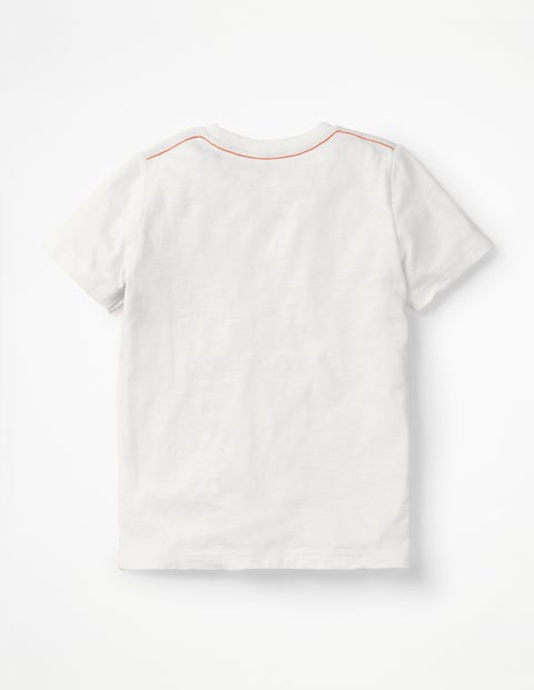 Vorgewaschenes T-Shirt Aus Flammgarn - Weiß/Orange, Sonnenuntergang Vorgewaschenes T-Shirt Aus Flammgarn - Weiß/Orange, Sonnenuntergang