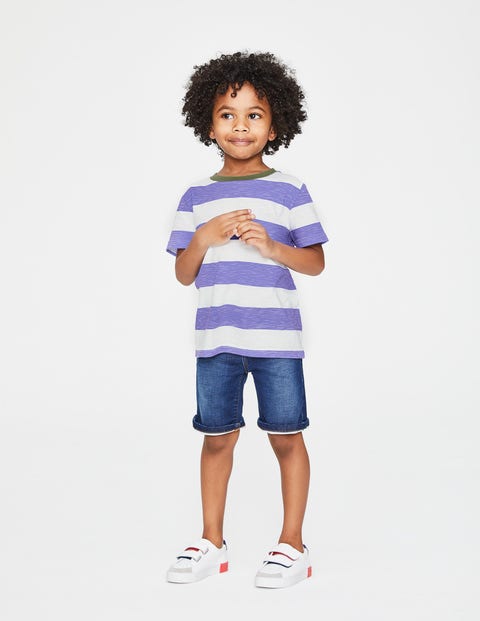 Slub Washed T-Shirt - White/Dusty Purple Iris Slub Washed T-Shirt - White/Dusty Purple Iris