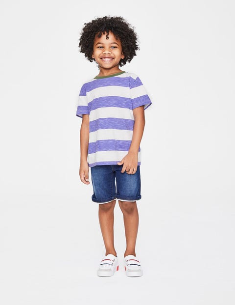 Slub Washed T-Shirt - White/Dusty Purple Iris Slub Washed T-Shirt - White/Dusty Purple Iris