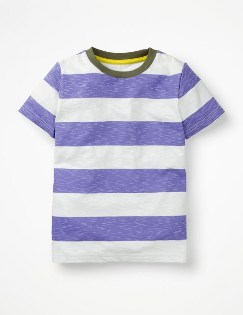 Slub Washed T-Shirt - White/Dusty Purple Iris Slub Washed T-Shirt - White/Dusty Purple Iris