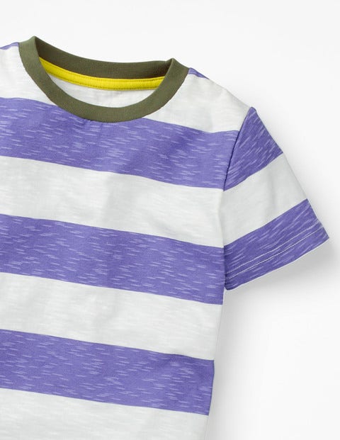 Slub Washed T-Shirt - White/Dusty Purple Iris Slub Washed T-Shirt - White/Dusty Purple Iris