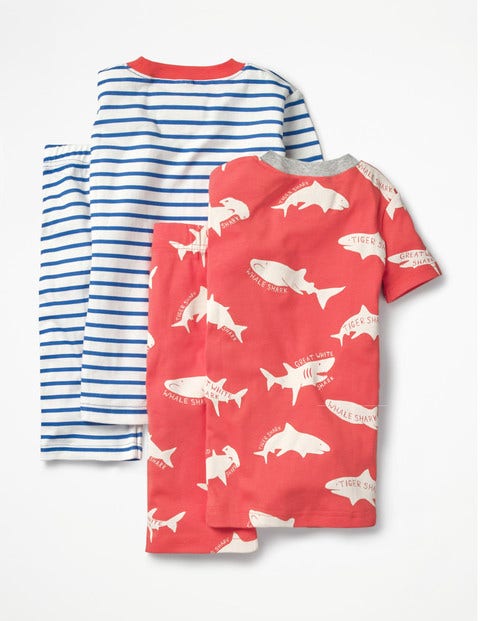 Twin Pack Short John Pajama - Jam Red Sharktastic Twin Pack Short John Pajama - Jam Red Sharktastic