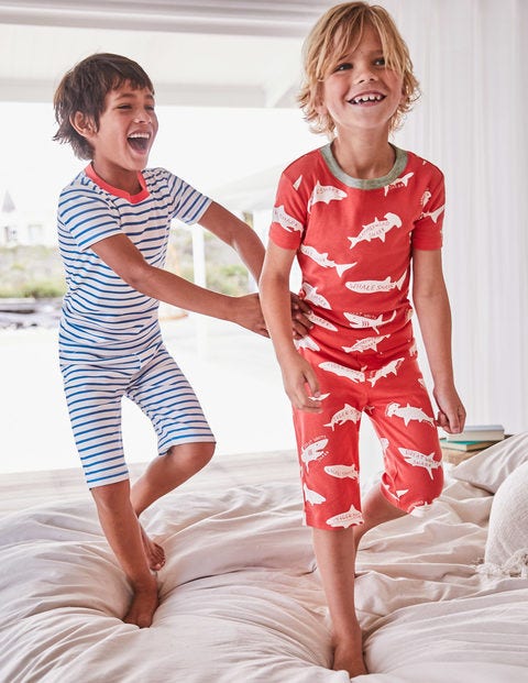Twin Pack Short John Pajama - Jam Red Sharktastic Twin Pack Short John Pajama - Jam Red Sharktastic